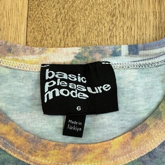 Basic Pleasure Mode Tee Rollercoaster Print Size 6 Blue Green - Picture 2 of 3